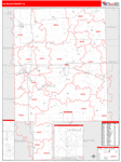 La Salle County Wall Map Red Line Style
